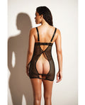 Fetish by Oh la la Cheri FETISH Excitement Fishnet & Vinyl Fitted Babydoll w/D-Ring & Metal Clasp Black XL - Image 5