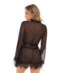 Oh La La Cheri Provence Short Robe - Black S/M - Image 2