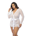Oh La La Cheri Provence Short Robe - White 1X/2X - Image 2