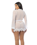 Oh La La Cheri Provence Short Robe - White 1X/2X - Image 3