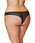 RSVP by Oh la la Cheri Crotchless Thong w/Pearls Black 1X/2X - Image 2
