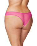 RSVP by Oh la la Cheri Crotchless Thong w/Pearls Hot Pink 1X/2X - Image 2