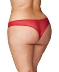 RSVP by Oh la la Cheri Crotchless Thong w/Pearls Red 3X/4X - Image 2