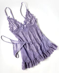 Oh La La Cheri Valentine Lace Babydoll w/Bows & G-String - Purple 1X/2X - Image 4