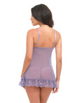 Oh La La Cheri Valentine Lace Babydoll w/Bows & G-String - Purple SM - Image 3