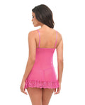 Oh La La Cheri Valentine Lace Babydoll w/Bows & G-String - Rose XL - Image 3