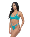 Oh La La Cheri Raya Lace Underwire Bra w/Panty 2 pc Set - Beach Blue S/M - Image 2