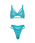 Oh La La Cheri Raya Lace Underwire Bra w/Panty 2 pc Set - Beach Blue S/M - Image 4