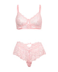 Oh La La Cheri Leyla Lace and Mesh Underwire 2 pc Set - Pink S/M - Image 4