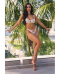 Oh La La Cheri Pearla Lace Underwire Bra & Open Back Panty w/Matching Collar 3 pc Set - White L/XL - Image 5