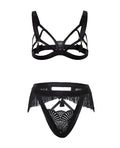 Oh La La Cheri Annika Open Cup 2 pc Set w/Fringe and Tassel Detail - Black L/XL - Image 4
