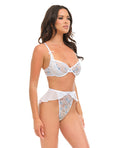 Oh La La Cheri Elena Floral Embroidered 2 pc Set w/Skirted Bottom - White LG - Image 2