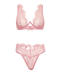 Oh La La Cheri Beatriz Lace 2 pc Set w/Open Back - Pink SM - Image 5