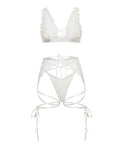 Oh La La Cheri Naya Lace 3 pc Set w/Strap Details - White S/M - Image 4