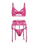 Oh La La Cheri Julia Lace & Mesh 3 pc Set w/G-String - Rose L/XL - Image 5