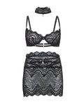 Oh La La Cheri Perla Lace 3 pc Set w/Pearl Details - Black L/XL - Image 4