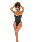 RSVP by Oh la la Cheri Josephine High Leg Teddy w/Removable Fishnet Collared Harness Black LG - Image 2