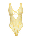 Oh La La Cheri Tiana Scallop Lace & Mesh Underwire Teddy - Pale Banana S/M - Image 4
