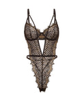 Oh La La Cheri Greta Snake Eyelash Lace Teddy - Black/Gold XL - Image 5