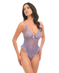 Oh La La Cheri Valentine Lace Teddy w/Bow Details - Purple MD