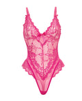 Oh La La Cheri Valentine Lace Teddy w/Bow Details - Rose XL - Image 5