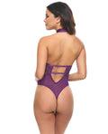 Oh La La Cheri Kennedy Lace and Mesh Teddy - Purple LG - Image 6