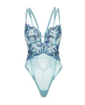 Oh La La Cheri Emilia Floral Embroidered Teddy - Blue 1X - Image 4