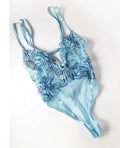 Oh La La Cheri Emilia Floral Embroidered Teddy - Blue 1X - Image 5