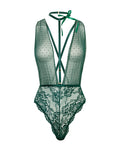 Oh La La Cheri Lucy Lace & Mesh Teddy w/Removable Harness - Green S/M - Image 5