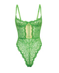 Oh La La Cheri Raine Underwire Shelf Cup Lace Teddy w/Decorative Trim Insert - Green S/M - Image 2