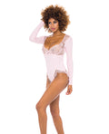 RSVP by Oh la la Cheri Maria Ribbed Knit & Lace Teddy Crystal Rose XL - Image 2