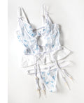 Oh La La Cheri Elena Floral Embroidered Bustier w/Ruffles & Matching Panty - White 2X - Image 4
