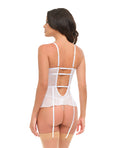 Oh La La Cheri Elena Floral Embroidered Bustier w/Ruffles & Matching Panty - White XL - Image 3