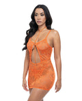 Oh La La Cheri Presley Lace Babydoll w/G-String 2 pc Set - Dragon Fire Orange L/XL - Image 2
