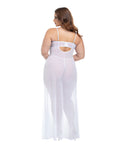 Oh La La Cheri Livia Dot Mesh & Lace Underwire Gown & Garter 2 pc Set - White 1X/2X - Image 2