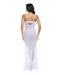 Oh La La Cheri Livia Dot Mesh & Lace Underwire Gown & Garter 2 pc Set - White L/XL - Image 2