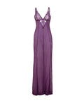 Oh La La Cheri Katana Mesh & Eyelash Lace Gown - Purple 1X/2X - Image 2