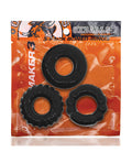 Oxballs Oxballs Bonemaker 3 Pack Cockring Kit - Black - Image 4