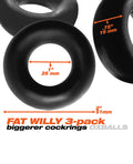 Oxballs Oxballs Fat Willy 3 Pack Jumbo Cock Rings - Black - Image 4