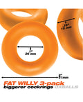 Oxballs Oxballs Fat Willy 3 Pack Jumbo Cock Rings - Orange - Image 4