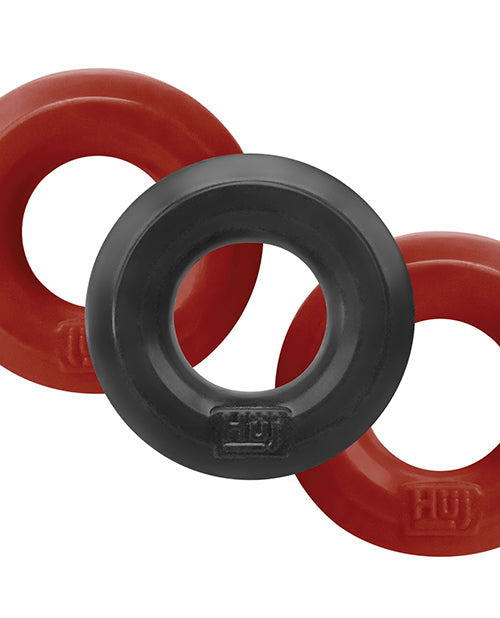 Hunky Junk Hunky Junk C-Ring Multi Pack - Cherry/Tar Ice Pack of 3