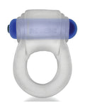 Hunky Junk Hunky Junk Revring Cock Ring w/Vibe - Clear w/Blue Vibe