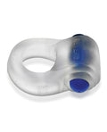 Hunky Junk Hunky Junk Revring Cock Ring w/Vibe - Clear w/Blue Vibe - Image 3