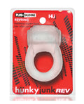 Hunky Junk Hunky Junk Revring Cock Ring w/Vibe - Clear w/Blue Vibe - Image 5