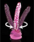 Icicles No. 86 Hand Blown Glass Massager w/Suction Cup - Pink (5)