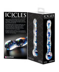 Icicles Icicles No. 8 Hand Blown Glass Massager - Clear w/Inside Blue Swirls - Image 2