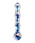 Icicles Icicles No. 8 Hand Blown Glass Massager - Clear w/Inside Blue Swirls - Image 3