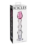 Icicles Icicles No. 12 Hand Blown Glass Massager - Clear w/Rose Tip - Image 3