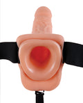 Fetish Fantasy Series Fetish Fantasy Series 7" Vibrating Hollow Strap On w/Balls - Flesh - Image 4