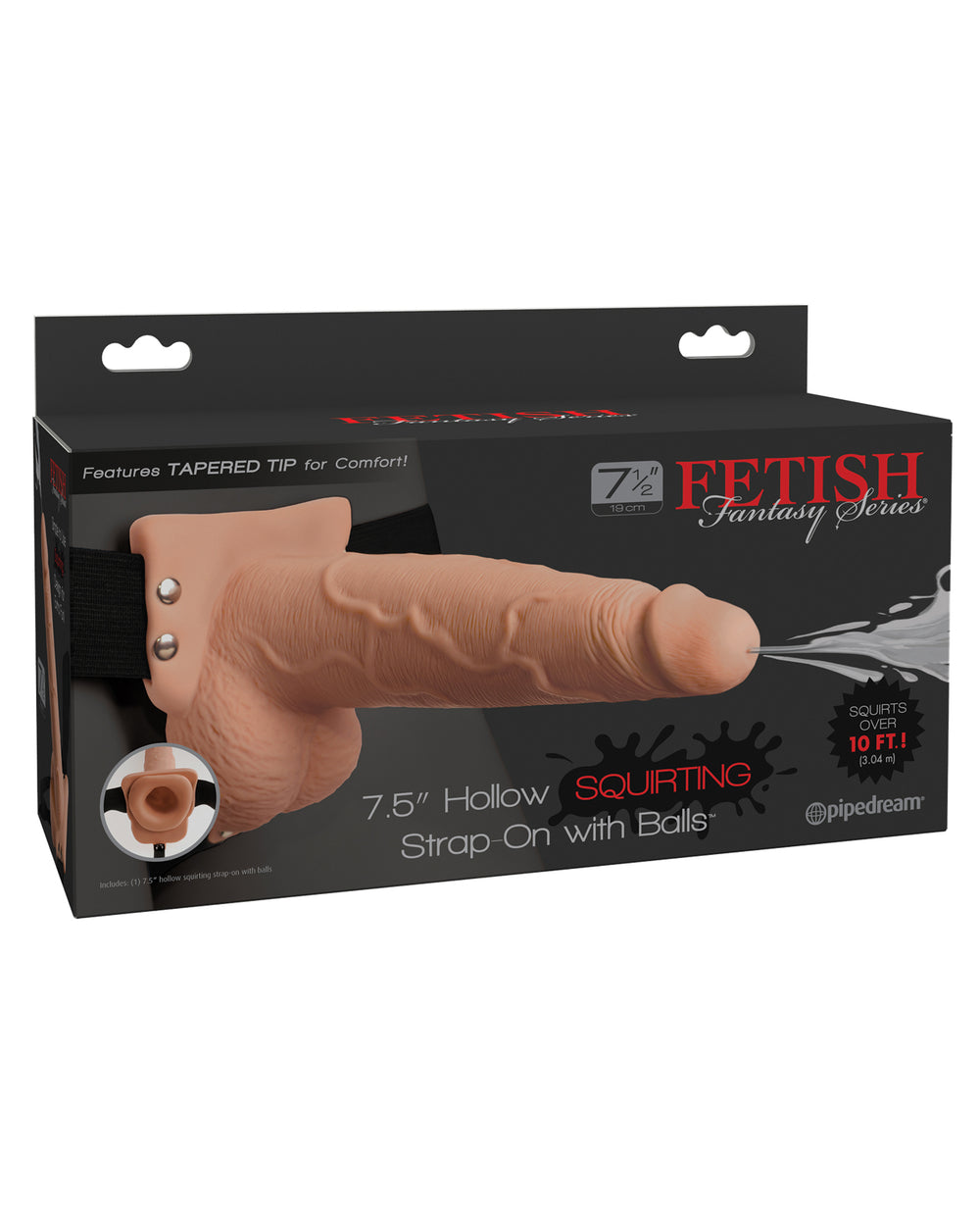 Fetish Fantasy Series Fetish Fantasy Series 7.5" Hollow Squirting Strap On w/Balls - Flesh